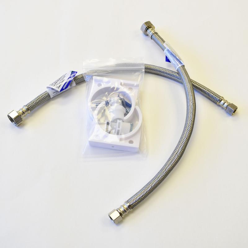 Neprhos installation kit for DSU-H or SSU-H in-line installations at ice machines with push-fit plastic tubing plumbing setups, includes all items necessary for installtion. Quantities of 400 or more require freight shipping and custom quoting.