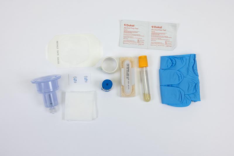 LSL CLEAN COLLECT IV DRAWN BLOOD CULTURE KIT, STERILE, SST PLH 3.5 ML GOLD, BLOOD COLLECTION ADAPTER, NITRILE WALLETED GLOVES MED., CHLORAPREP FREPP 1.5 ML, LSL DRESSING-FRAME STYLE, LSL TAPE 1X18", ALCOHOL PREP PAD, TOURNIQUET 3/4X18", 2X2 NON-WOVEN