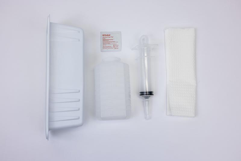 LSL 60ML PISTON IRRIGATION TRAY, PREMIUM, STERILE, 60ML PISTON SYRINGE, 500ML GRADUATED CONTAINER, TIP PROTECTOR, WATERPROOF DRAPE, ALCOHOL WIPE, 1200 ML GRADUATED COLLECTION TRAY, 20 EA/CA