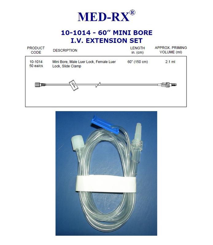 CHS USA, Inc MINI BORE 60" MRX SINGLE LINE LUER LOCK, W/SLIDE CLAMP CS 50 COO: CANADA