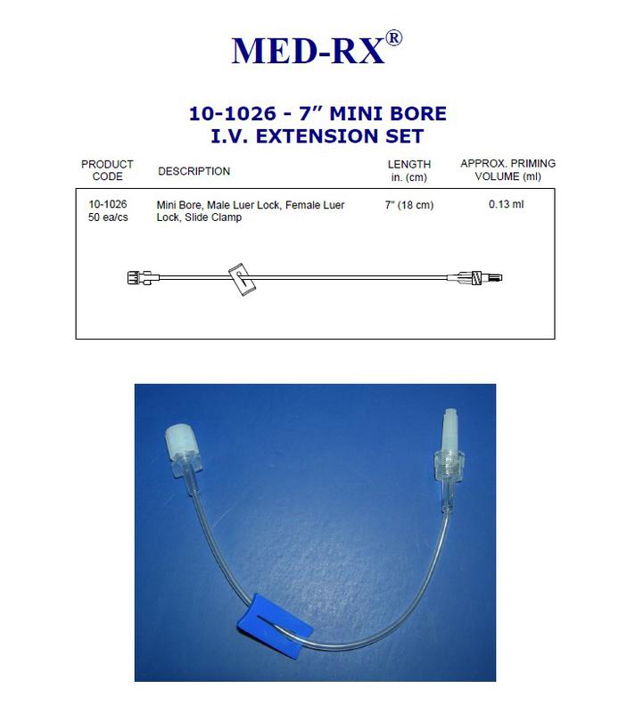 CHS USA, Inc MINI BORE 7 1/4" MRX SINGLE LINE LUER LOCK, W/SLIDE CLAMP, CS 50 COO: CANADA