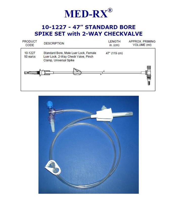 CHS USA, Inc FLUID TRANS.SET 47" MRX (119CM) SPIKE, 2-WAY CHECK VALVE,CLAMP COO: Taiwan