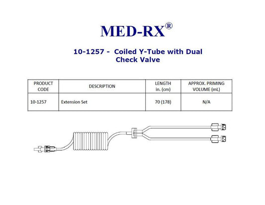 CHS USA Inc, EXT SET, 70" Y-TYPE MRX W/ DUAL CHECK VALVE COILED LINE,400 PSI COO: Taiwan