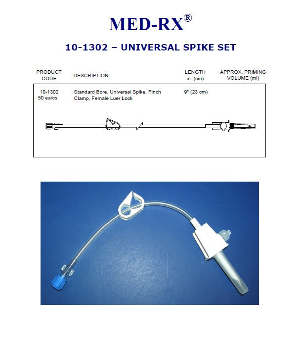 CHS USA inc, STD BORE 9" MRX UNIV SPIKE, PINCH CLAMP, FEMALE COO: Canada