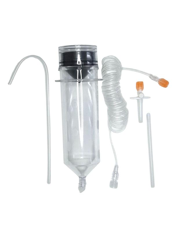 CHS USA 200ml Syringe Kit, 60in Coiled Tubing, Prime Tube with Drip Cap, Fill Straw, Spike, UOM CA/50, COO Canada