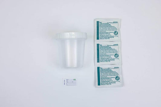 LSL MID-STREAM URINE SPECIMEN KIT WITH 3 CASTILE SOAP WIPES, STERILE, 120 ML CONTAINER, TWIST-ON CAP, CASTILE SOAP WIPES, SPECIMEN LABEL, INSTRUCTION SHEET, TISSUES, STERILE, 50 EA/CA