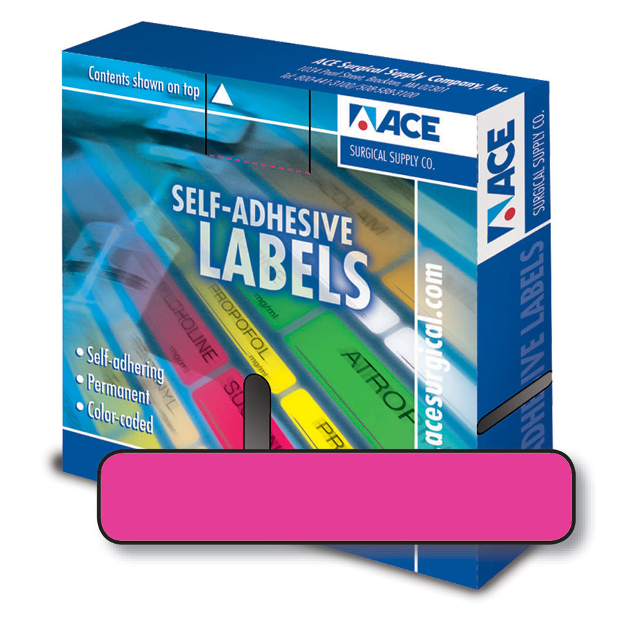 Label Plain Small .25" x 1.25" Fluor Pink
