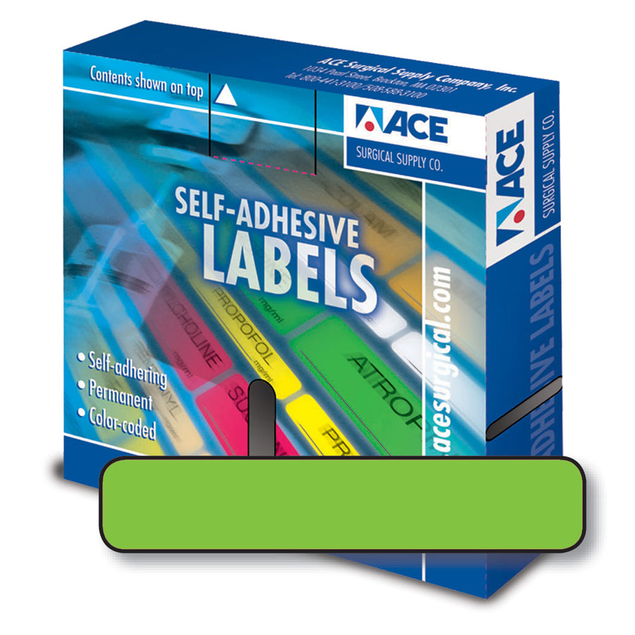 Label Plain Small .25" x 1.25" Fluor Green