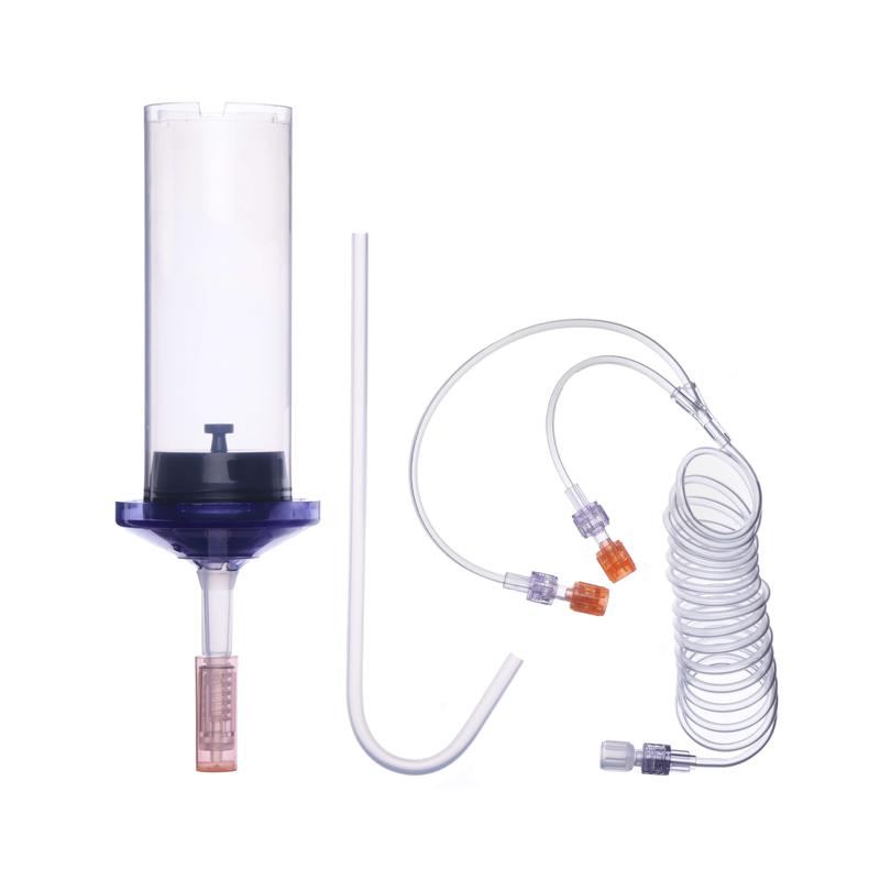 CHS USA 200ml Syringe Kit, Y-Set 60in Coiled Tubing with Dual Check Valves, Fill Straw, Compatible with Mallinckrodt OptiVantage DH CT Injector, UOM CA/50, COO Canada