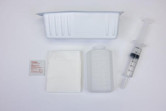 LSL FLAT TOP PISTON IRRIGATION TRAY, STERILE, 500 ML GRADUATED CONTAINER, 1200 ML GRADUATED COLLECTION TRAY, ALCOHOL PREP PAD MEDIUM, TOWEL/DRAPE 17X18 2-1 WHITE, 60 ML PISTON SYRINGE WITH FLAT TOP AND PROTECTOR, 20 EA/CA