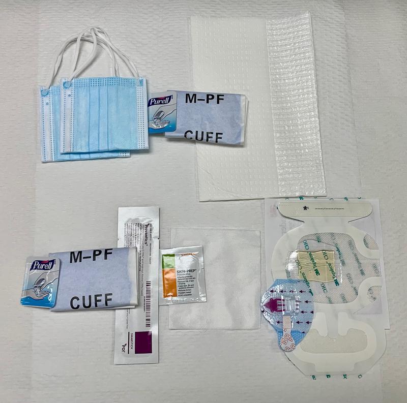 LSL PICC DRESSING CHANGE KIT (CLABSI SEQUENCED), STERILE, FACE MASK, HAND SANITIZER, NITRILE GLOVES MEDIUM, DRAPE, HAND SANITIZER, NITRILE GLOVES MEDIUM, PREVANTICS 1.6ML SWABSTICK, SKIN PREP PROTECTIVE WIPE, GAUZE 4"X4", PICC/CVC SECUREMENT DEVICE.