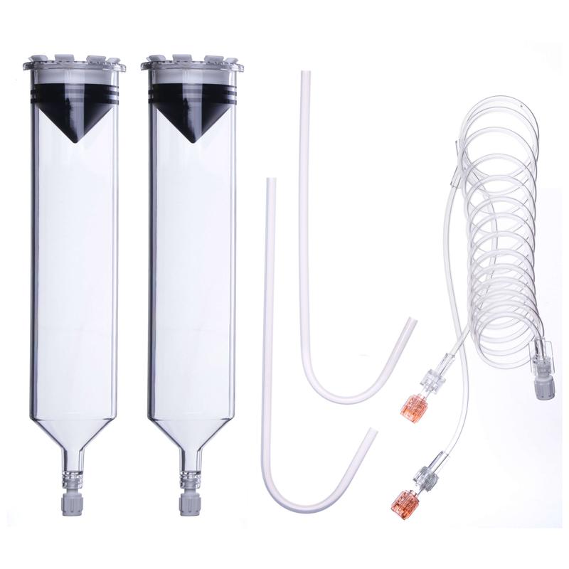 CHS USA Dual 200ml Syringe Kit, Y-Set 60in Coiled Tubing with Dual Check Valves, Fill Straws, Compatible with Bracco Empower CTA Injector, UOM CA/20, COO Canada