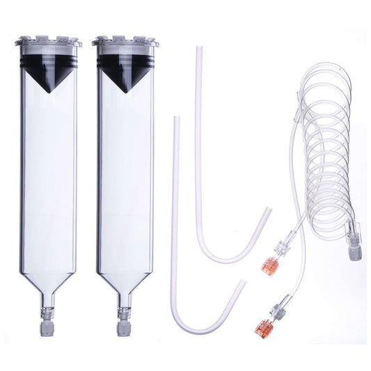 CHS USA Dual 200ml Syringe Kit, Y-Set 60in Coiled Tubing with Dual Check Valves, Fill Straws, Compatible with Bracco Empower CTA Injector, UOM CA/20, COO Canada