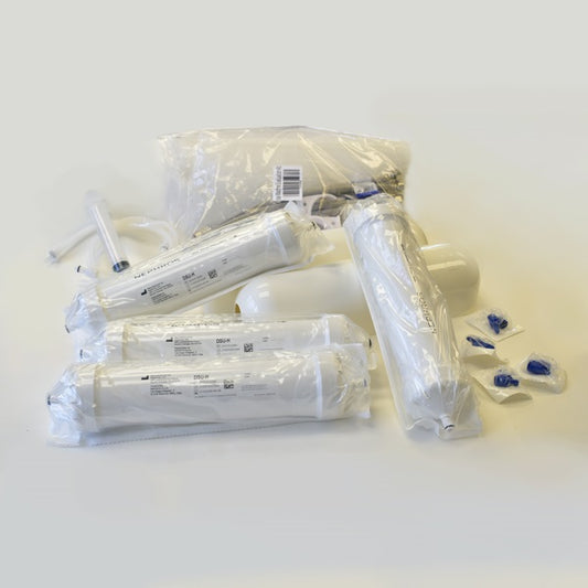 NEPHROS A MULTI-FILTER KIT FOR FIRST-TIME INSTALLATIONS OF IN-LINE ULTRAFILTERS. INCLUDES (4) DSU-H IN-LINE ULTRAFILTERS (QUICK CONNECT), ALONG WITH ALL ITEMS NECESSARY FOR INSTALLATION AND DISINFECTION, ALONG WITH A FREE WATER SAMPLE EVALUATION.