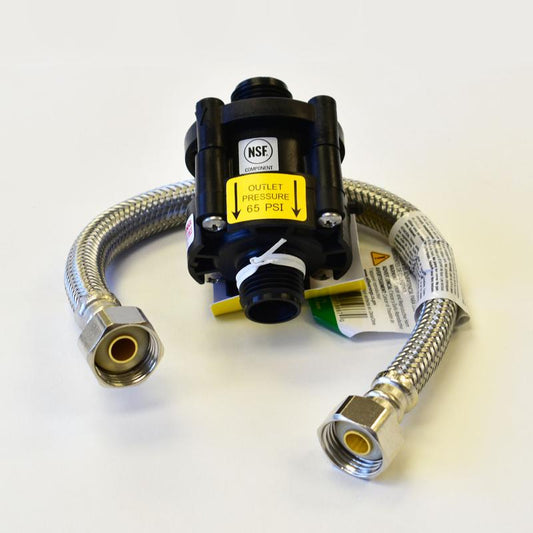 Nephros Pressure reducing valve for DSU-H in-line filters to be used at ice machines and sinks for reduction of potential shock and peak pressures; includes all items necessary for installation