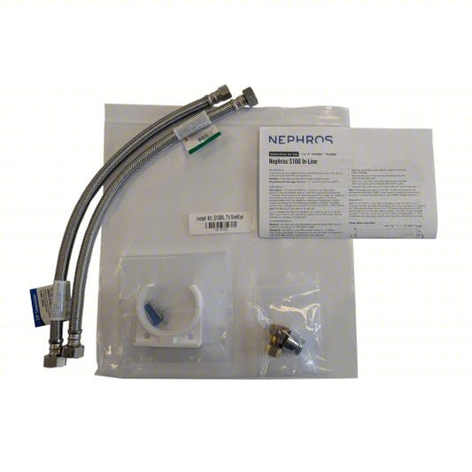 Installation kit to support installation of 1 Nephros S100 In-Line Microfilter or SSU-H Ultrafilter (Threaded only) at a sink or eyewash station