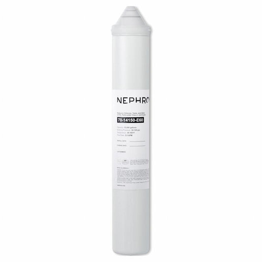 NEPHROS 14-SERIES FILTERS REDUCE CHLORINE, TASTE, ODORS, CYSTS, AND PARTICULATES. THIS MODEL TYPE CREATES HIGH-QUALITY WATER FOR BEVERAGE OR FOOD APPLICATIONS AND DELIVERS CLEAN ICE AND BEVERAGES.  COMPATIBLE WITH PENTAIR EVERPURE MANIFOLDS.
