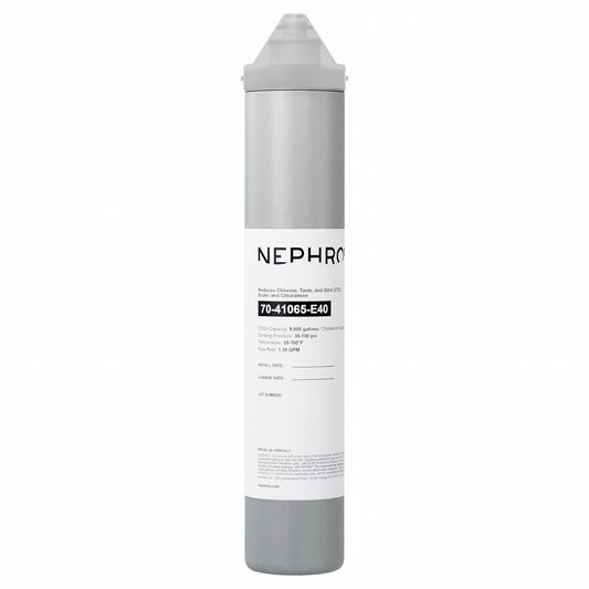NEPHROS 41-SERIES FILTERS REDUCE CHLORAMINE, SCALE, CHLORINE, TASTE, AND ODOR. THIS MODEL TYPE CREATES FINELY POLISHED WATER FOR HIGH-QUALITY BEVERAGE & FOOD APPLICATIONS AND DELIVERS CLEAN ICE & BEVERAGES. COMPATIBLE WITH PENTAIR EVERPURE MANIFOLDS.