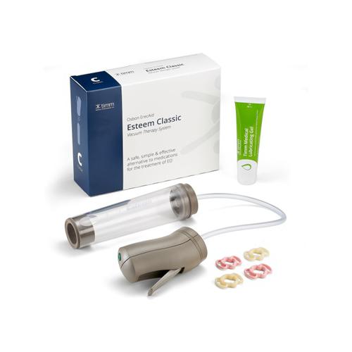 Osbon Classic Manual Vacuum Therapy System – 2-Handed Pump Design with Cylinder, Tension Rings, Lubricant, Carrying Case, and 1-Year Warranty