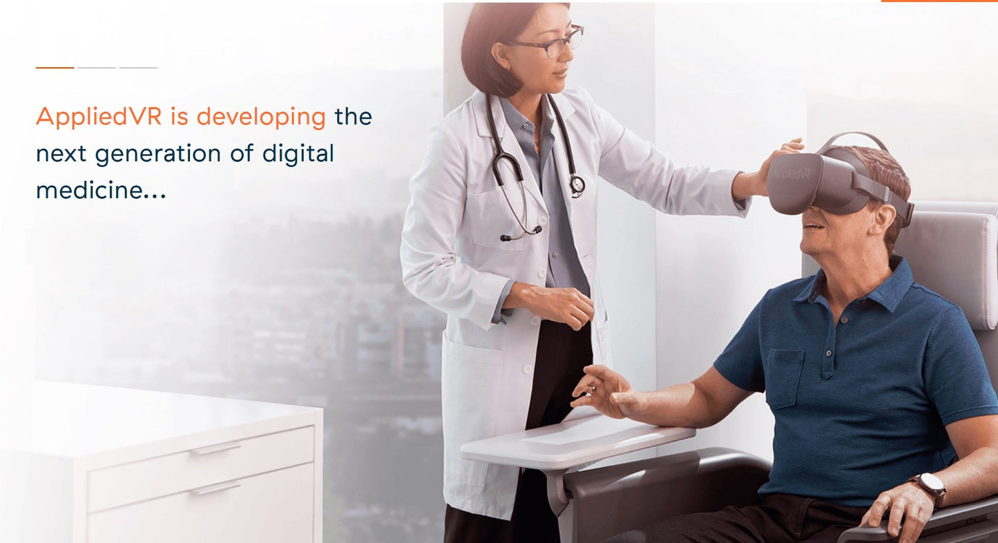 MyRelieVRx Bundle PURCHASE, Complete 56-session therapeutic Virtual Reality program for chronic lower back pain, including patient adherence support and progress tracking. Includes SustainVR wellness device for pain management.
