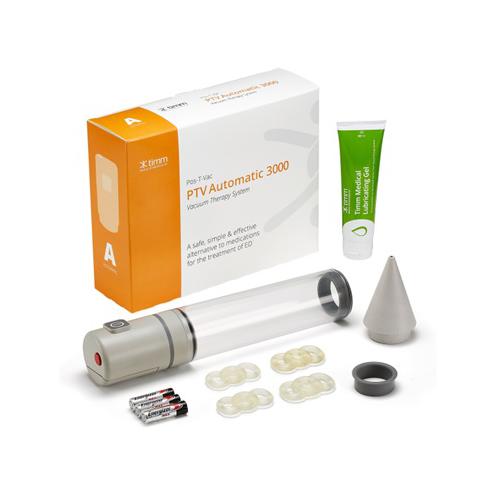 PosTVac, PTV Automatic 3000, 3-cell battery pump head w/ safety release valve. cylinder. loading Cone. 4 Mach tension rings. 2 bushings. 4 oz lubricant. zippered case. Warranty: 5-year Warranty & 90-day return policy with registration.