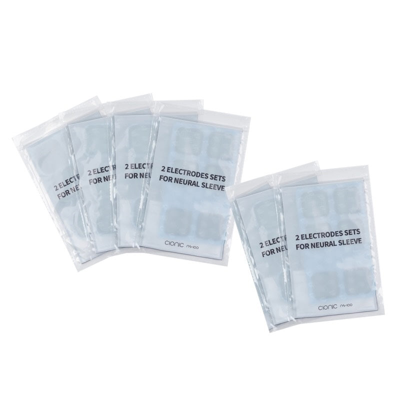 CIONIC Neural Sleeve Replacement Electrodes – 3-Month Supply
Includes 3 replacement sets (6 total packs), with 12 electrodes per pack.