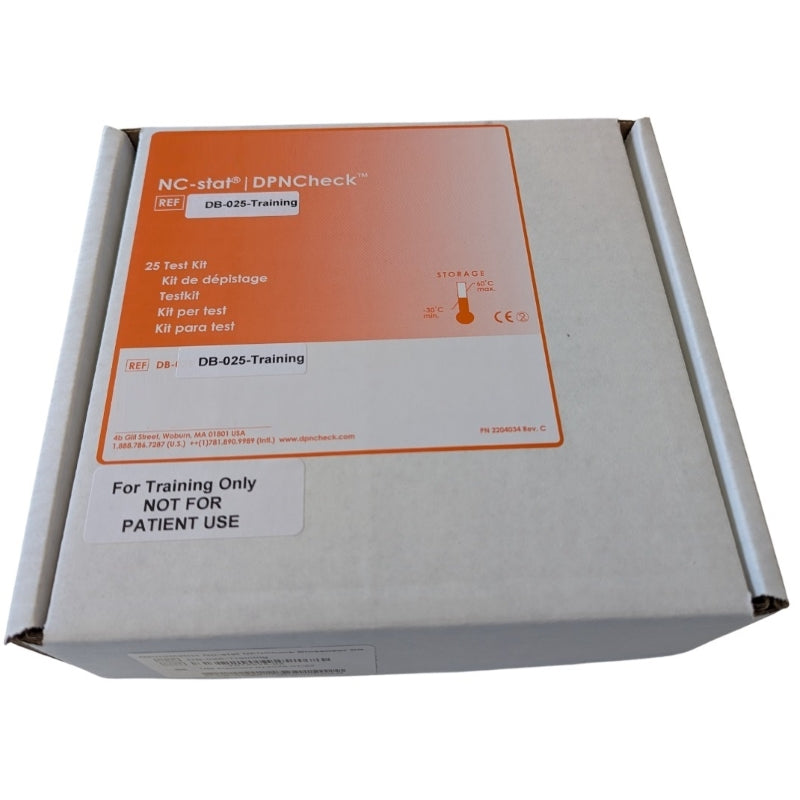 Alera TES (The Electrode Store): One (1) kit of 25 DPNCheck biosensors for training of new personnel only (NOT FOR PATIENT USE).  Each kit contains 25 disposable electrodes, 25 isopropyl prep pads, 1 foam pad, and 1 tube electrode gel.