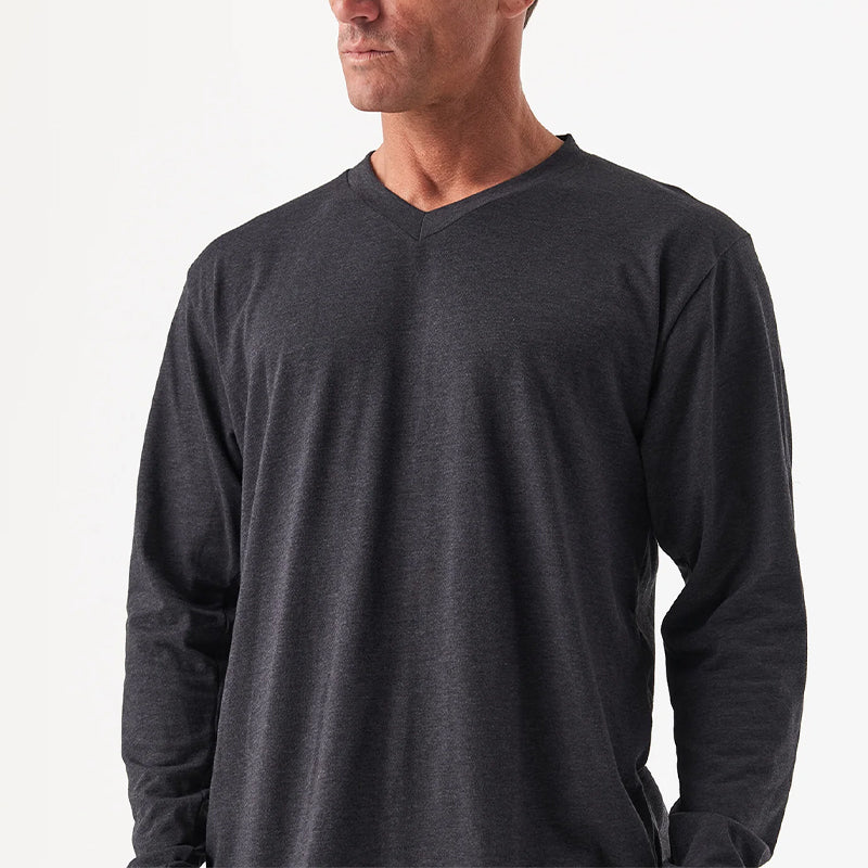 DFND LS MENS IR V NECK SLEEPWEAR SHIRT-1 PIECE-SIZE XS. HBK. MADE IN USA / BERRY COMPLIANT
