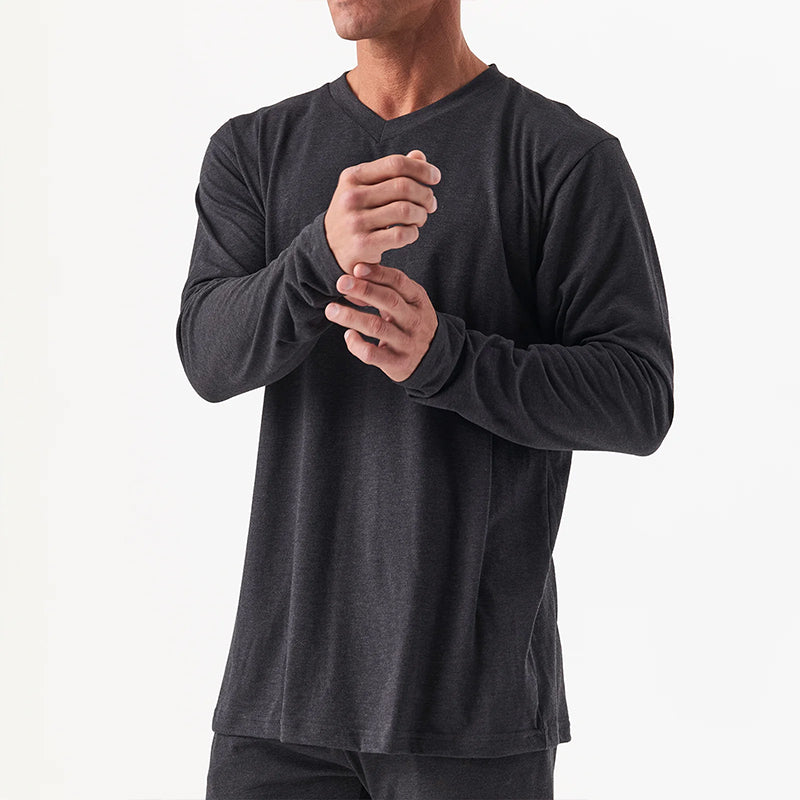 DFND LS MENS IR V NECK SLEEPWEAR SHIRT-1 PIECE-SIZE XXXL. HBK.  MADE IN USA / BERRY COMPLIANT