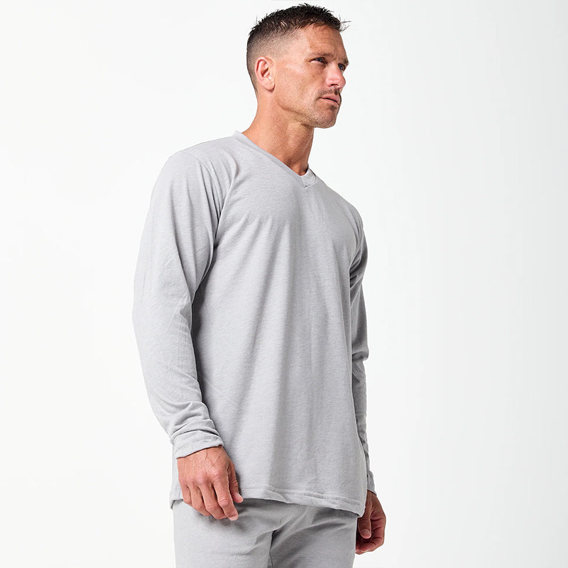 DFND LS MENS IR V NECK SLEEPWEAR SHIRT-1 PIECE-SIZE MD.HGY. MADE IN USA / BERRY COMPLIANT