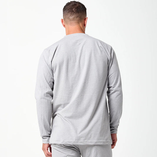 DFND LS MENS IR V NECK SLEEPWEAR SHIRT-1 PIECE-SIZE SM.HGY.  MADE IN USA / BERRY COMPLIANT