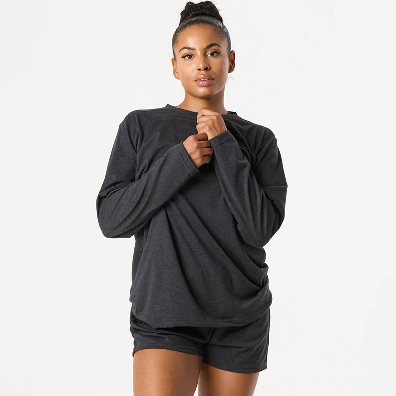 DFND LS WOMENS IR V NECK SLEEPWEAR SHIRT-1 PIECE-SIZE XS. HBK. MADE IN USA / VBERRY COMPLIANT