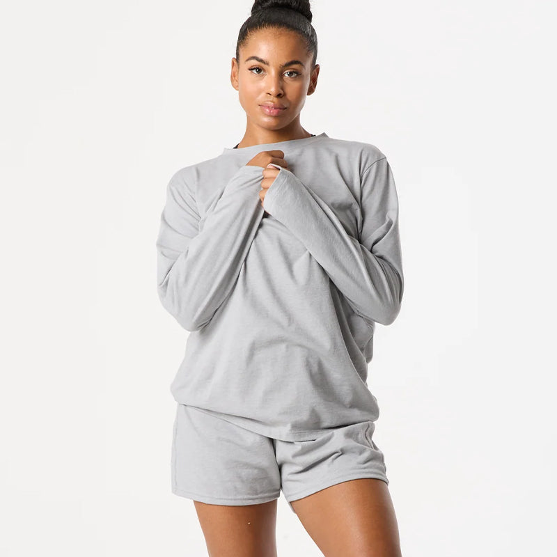 DFND LS WOMENS IR V NECK SLEEPWEAR SHIRT-1 PIECE-SIZE XS. HGY. MADE IN USA / VBERRY COMPLIANT