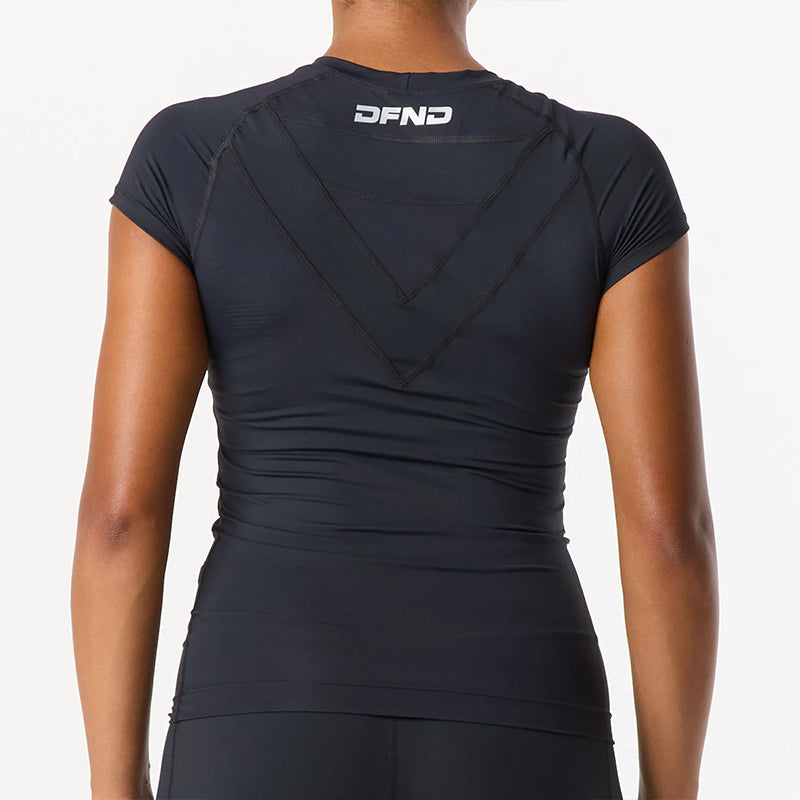 WOMENS DFND AX/RX SS COMPRESSION SHIRT-1 PIECE.SIZE SM. MADE IN USA / BERRY COMPLIANT