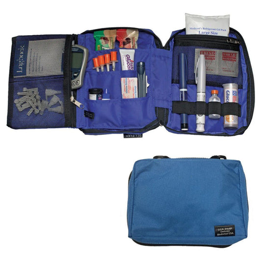 Medicool DIA-PAK DELUXE DIABETIC TRAVEL CASE - BLUE, 1/BX