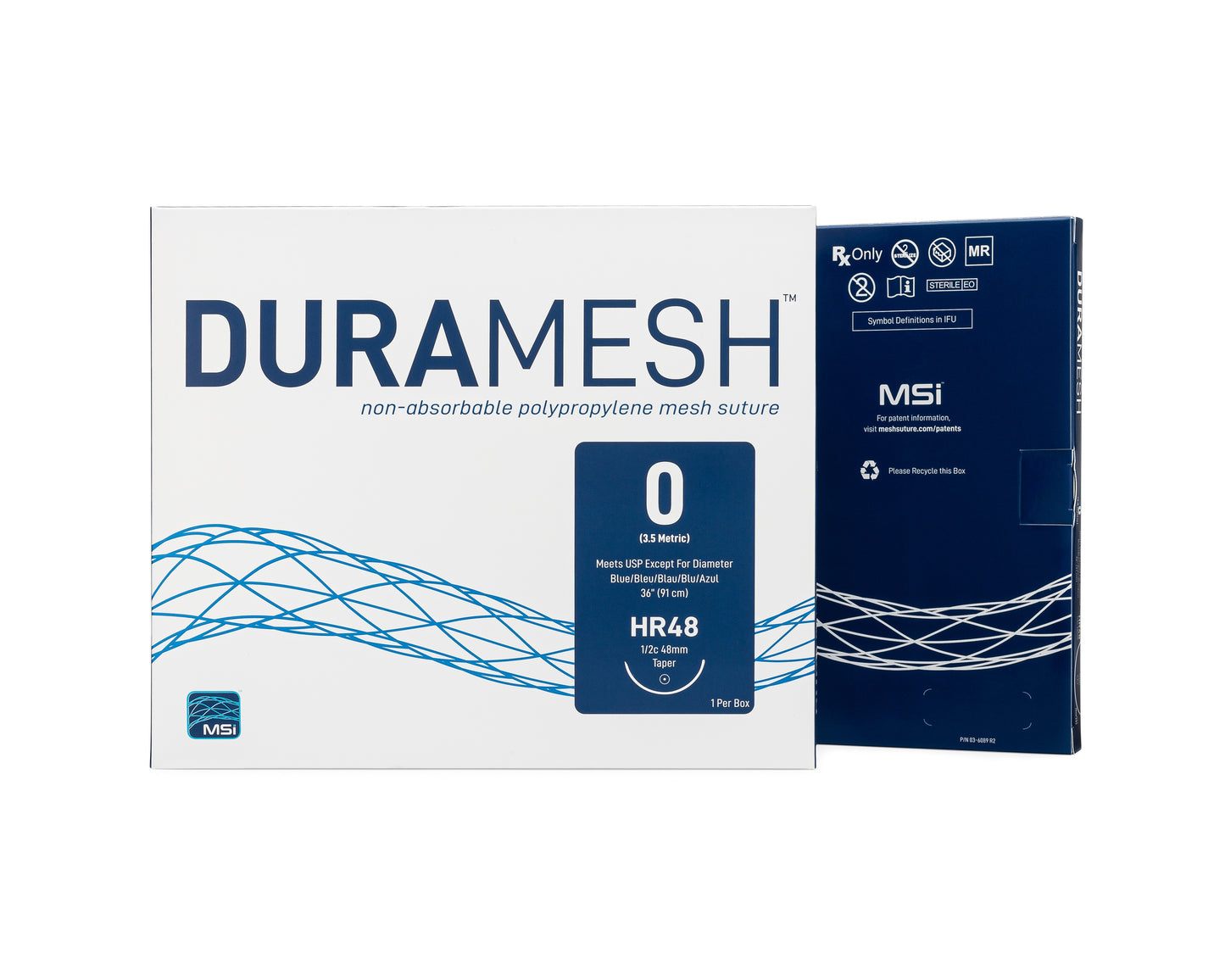 Duramesh Mesh Suture - USP 0 - 2.6mm Diameter - Large (1/2c 48mm Taperpoint) Needle - 36 inches - 5 EA/BX