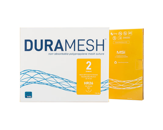 Duramesh Mesh Suture - USP 2 - 4.1mm Diameter - Small (1/2c 26mm Taperpoint) Needle - 36 inches - 5 EA/BX