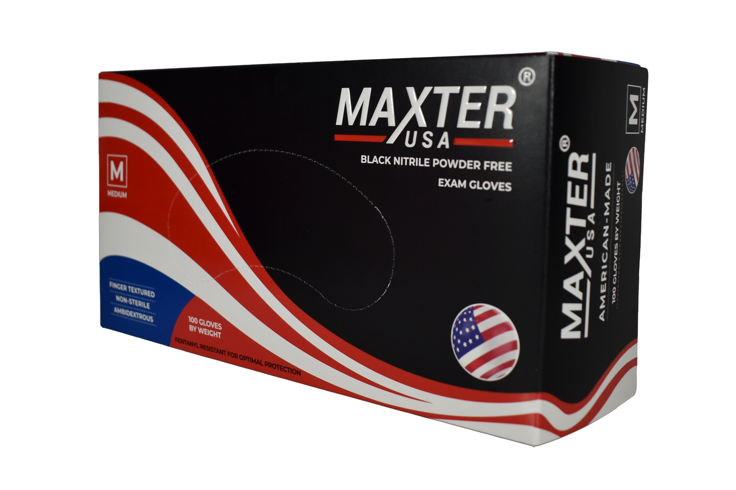MHI Maxter Black, Powder Free 6.0 mil 510(k) Chemotherapy Rated, Fentanyl Rated Finger textured Non-Sterile disposable  Exam Glove -Xlarge  (90 EA/BX, 10 BX/CS) Made in USA