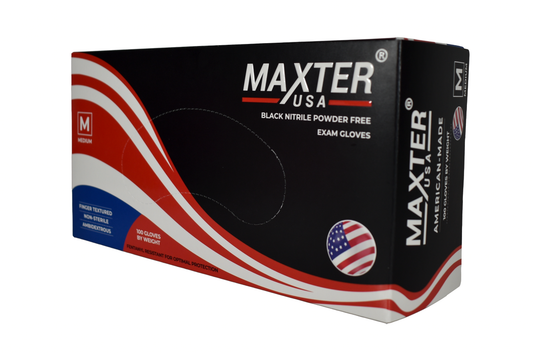 MHI Maxter Black, Powder Free 6.0 mil 510(k) Chemotherapy Rated, Fentanyl Rated Finger textured Non-Sterile disposable  Exam Glove -Xlarge  (90 EA/BX, 10 BX/CS) Made in USA