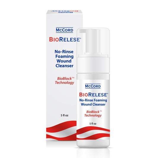 McCord BioRelese Foaming Cleanser 5oz. An Innovative micelle smart foaming cleanser that cleanses and reduces biofilms and pathogen colonization. 1/EA