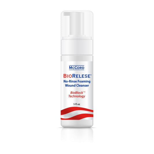 McCord BioRelese Foaming Cleanser 5oz. An Innovative micelle smart foaming cleanser that cleanses and reduces biofilms and pathogen colonization. 12/Case