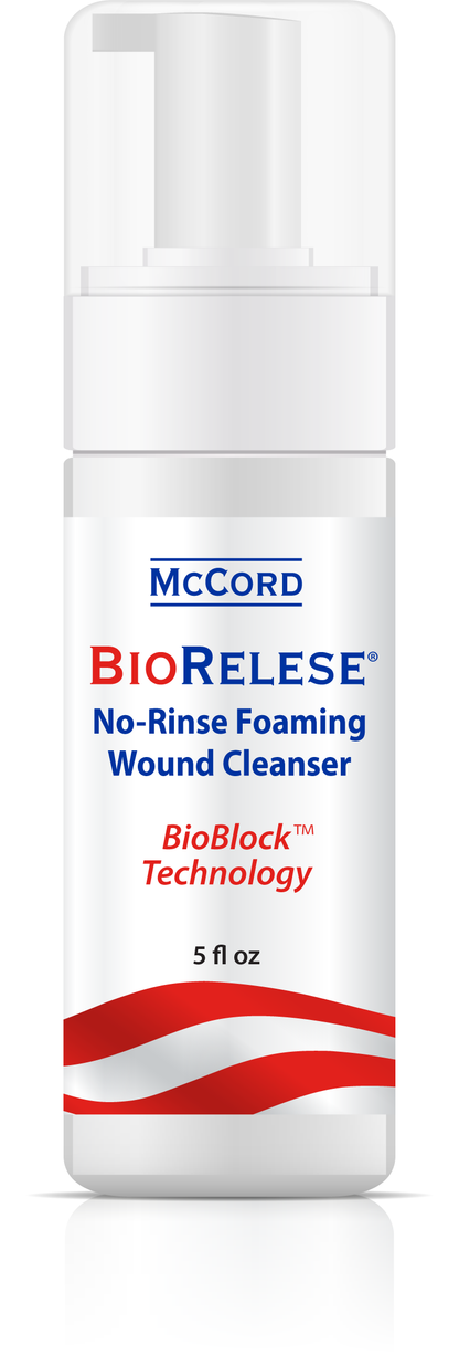 McCord BioRelese Foaming Cleanser 5oz. An Innovative micelle smart foaming cleanser that cleanses and reduces biofilms and pathogen colonization. 1/EA