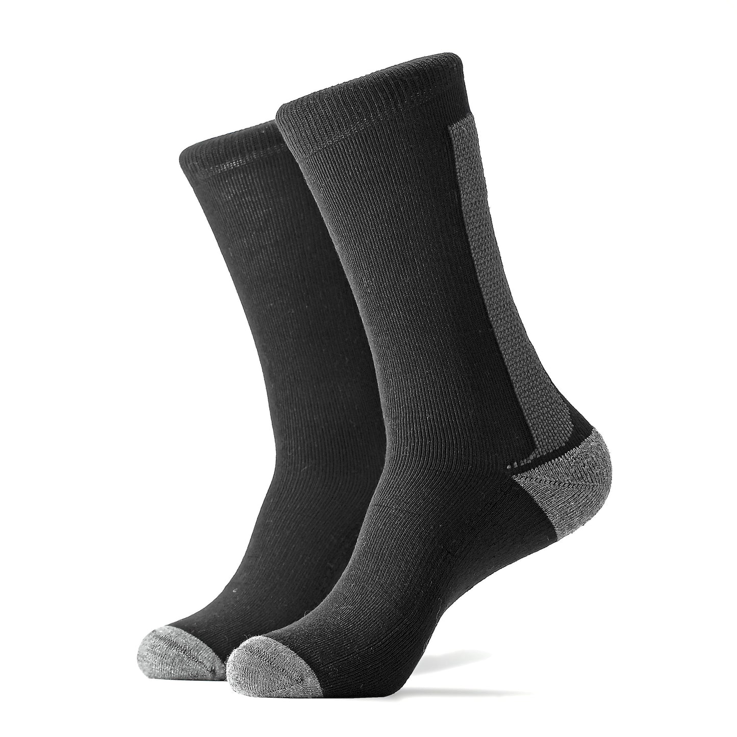 Balance Doctor, Neuropathy sock, Black with Grey Stripe, L (Wide), Made in the USA