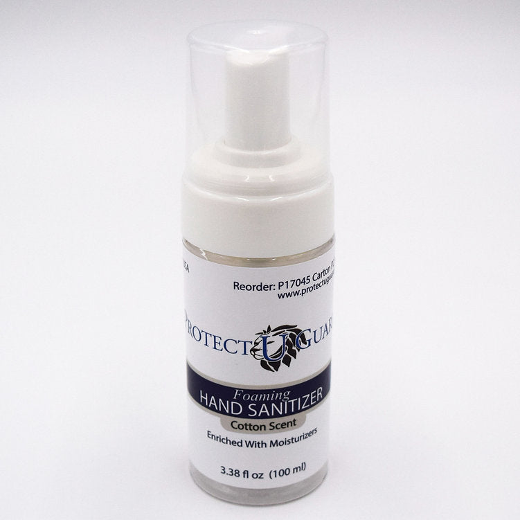Protect U Guard Ethanol Foaming Hand Sanitizer - Fresh Linen Cotton Scent - 3.38 Oz, 24EA/CS