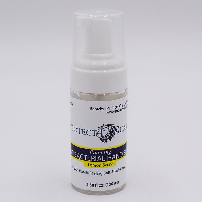 Protect U Guard Antibacterial Healthcare/Food Service Hand Soap - Lemon Scent - 3.38 Oz, 24EA/CS
