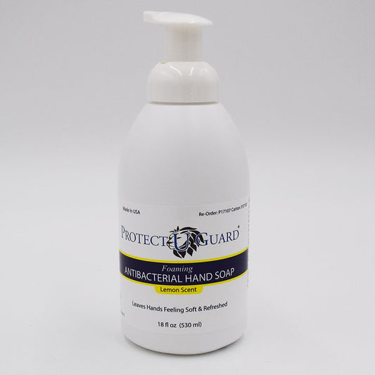 Protect U Guard Antibacterial Healthcare/Food Service Hand Soap - Lemon Scent - 18 Oz, 12EA/CS