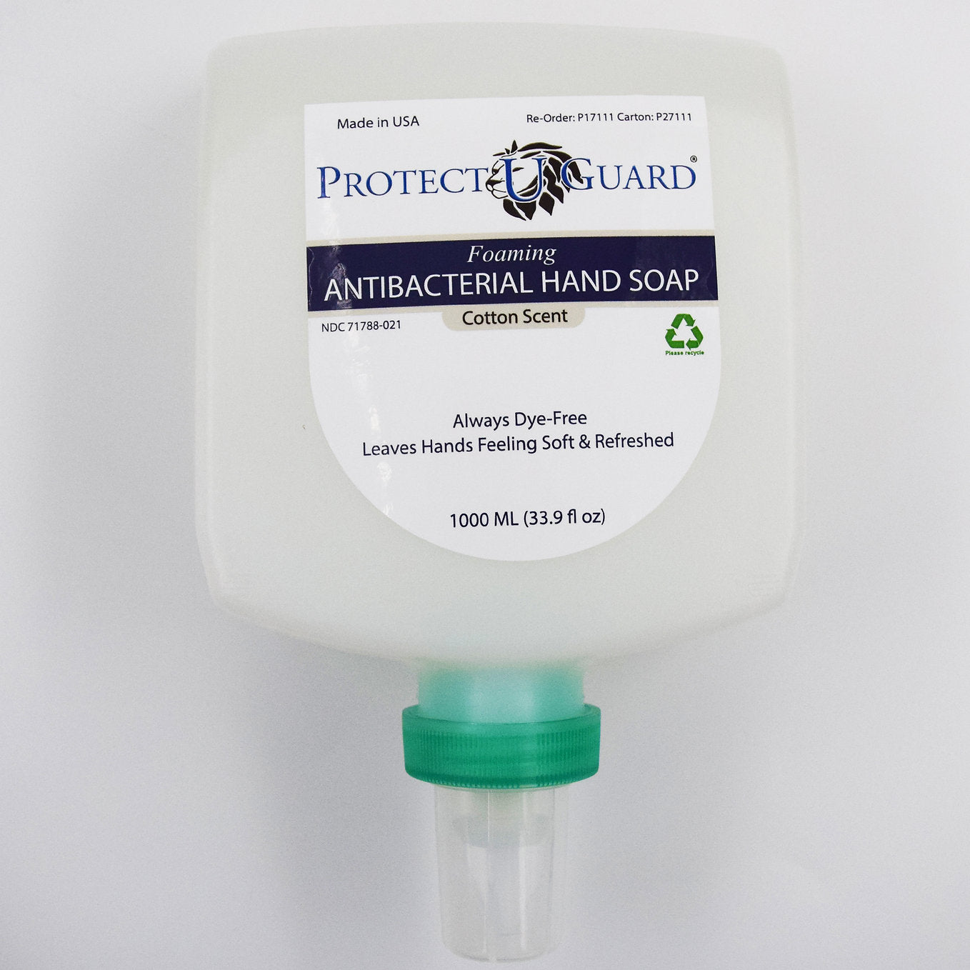 Protect U Guard Antibacterial Healthcare/Food Service Hand Soap - Fresh Linen Cotton Scent  Scent - 1000 ML, 4EA/CS