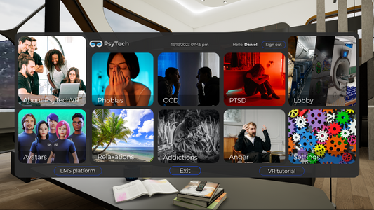 PsyTechVR Virtual Mental Health and Wellness Application – Annual License with Pico Neo 3 VR Headset. Includes Therapeutic VR Modules, Clinician Dashboard (Windows/Mac), and Multi-Platform VR Support