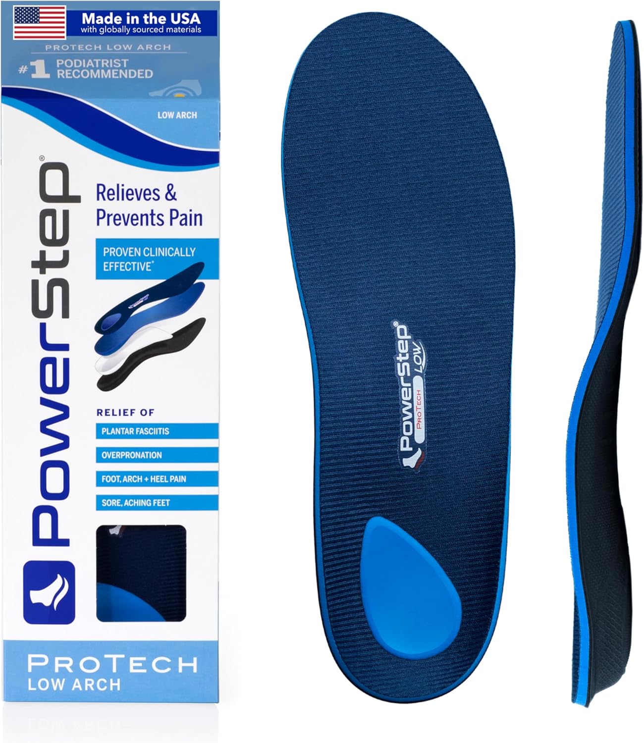 PowerStep® ProTech Low Arch C, M 6-6.5, W 8-8.5, PR