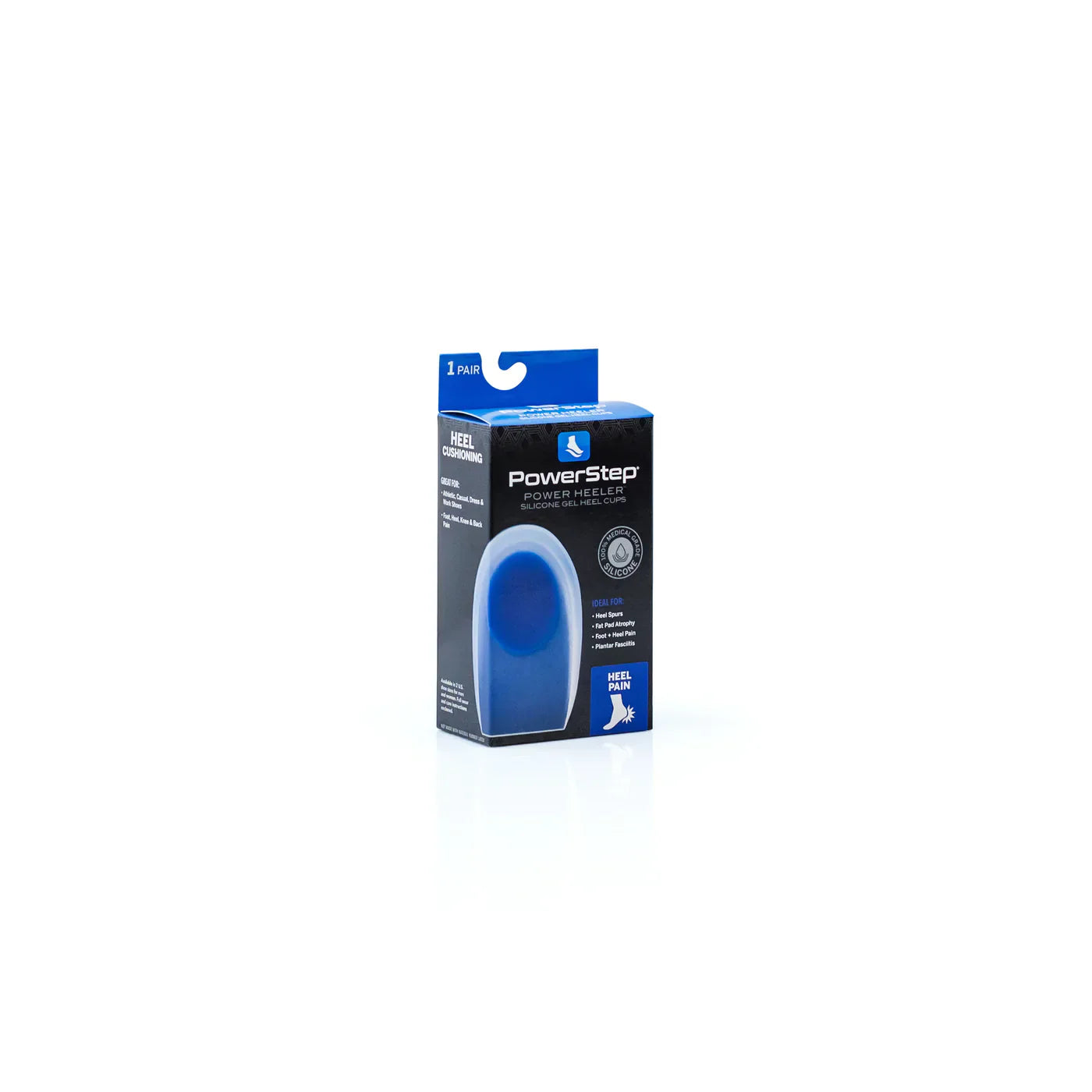 PowerStep® Silicone Gel Heel Cups, SM (M 5-9, W 5.5-9.5)